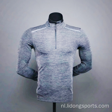 Aangepaste training Fitness Bodybuilding Half Zip Running T-shirt